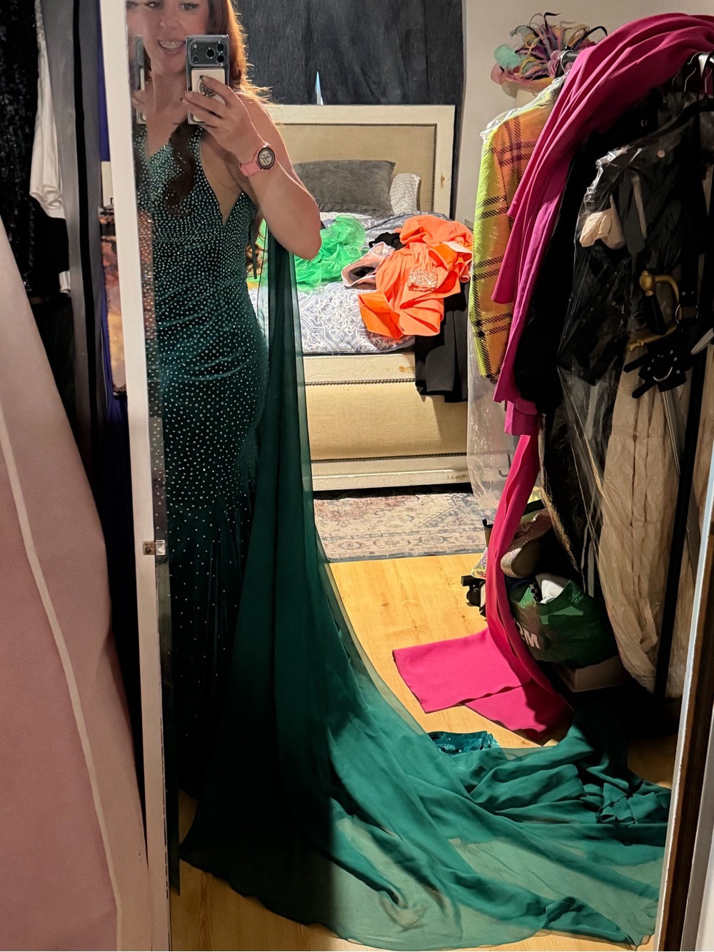 Johnathan Kayne Pageant gown with cape size 14 - Picture 4 of 6